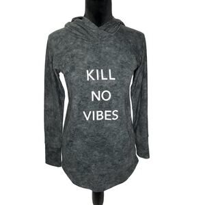 NWOT Lularoe Kill No Vibes Amber‎ Lightweight Hooded Sweatshirt XS